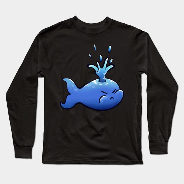 Adorable Whale Design Long Sleeve T-Shirt by KawaiiForYou